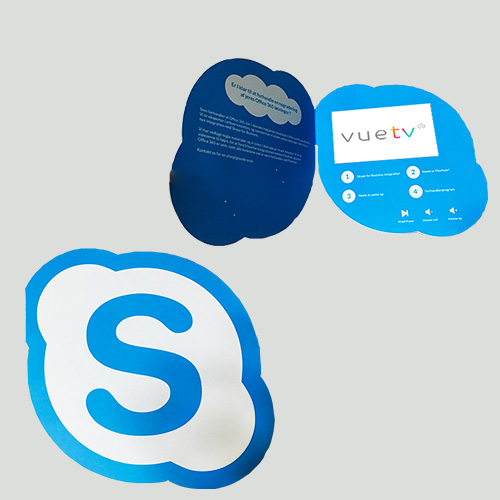 A Vue Media VueTV Video Brochure with a 5 inch HD screen for Skype